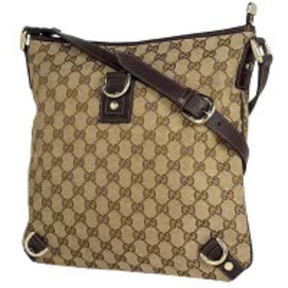Gucci GG canvas Abbey shoulder bag brown leather